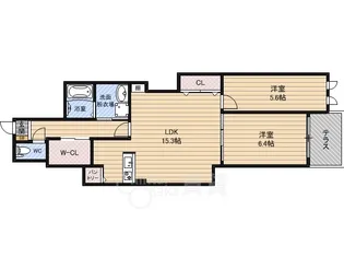 ル・ソレイユ2【1階】の間取り