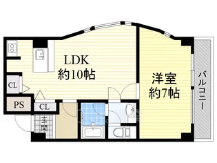 イタニティ太子橋【3階】の間取り