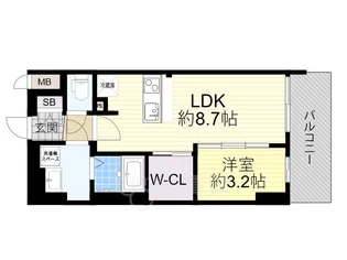 プレサンス桜ノ宮イーサリアル【14階】の間取り