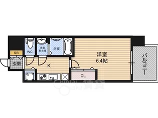 レジュールアッシュ大阪城北【12階】の間取り