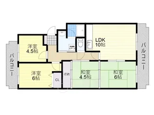 グリーンヒル北千里1【3階】の間取り