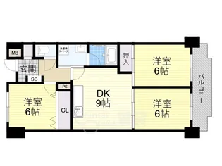 シャトー・レイクルイーズ【6階】の間取り