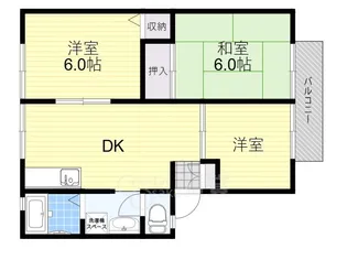サンビレッヂ新和B棟【1階】の間取り