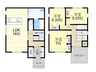 大阪府豊中市服部本町2丁目【一戸建】の間取り