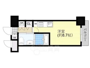 エヴァステージ梅田WEST【9階】の間取り