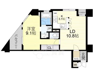 リーガル江戸堀【10階】の間取り