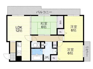 大阪府茨木市白川1丁目【マンション】の間取り