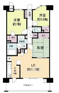 大阪府吹田市山田北【マンション】の間取り
