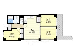 大阪府吹田市青葉丘南【マンション】の間取り