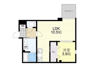 1LDKの間取り画像