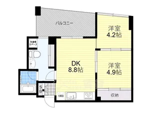 ドリームコート豊中【4階】の間取り
