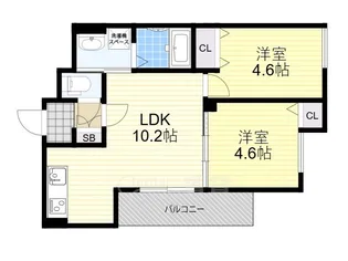 クリエオーレ原町【1階】の間取り