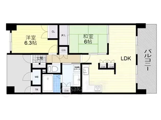 大阪府豊中市新千里南町3丁目【マンション】の間取り