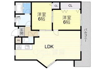 大阪府吹田市山田南【マンション】の間取り