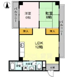 大阪府箕面市牧落1丁目【マンション】の間取り