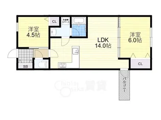 シェモア茨木市郡山2丁目【2階】の間取り