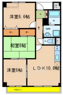 エーデル雲雀丘 三番館【2階】の間取り