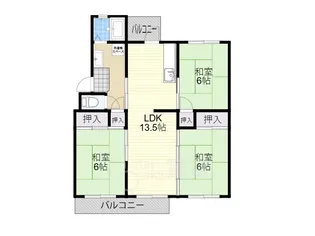 大阪府茨木市南安威2丁目【マンション】の間取り