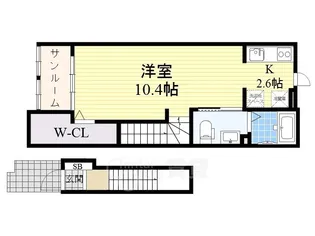 1Rの間取り画像