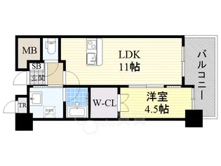 ヴェルドゥール南茨木【2階】の間取り