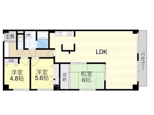 大阪府茨木市南春日丘3丁目【マンション】の間取り