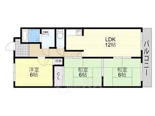 大阪府茨木市郡4丁目【マンション】の間取り