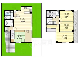 大阪府茨木市下穂積4丁目【一戸建】の間取り