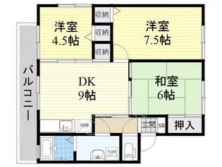 メイプルコート【2階】の間取り