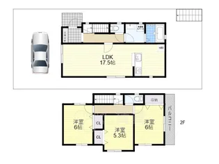 大阪府豊中市上野東2丁目【一戸建】の間取り