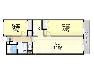 大阪府箕面市箕面4丁目【マンション】の間取り