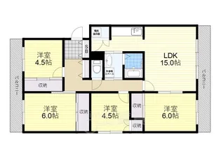 栄南団地4号棟【3階】の間取り