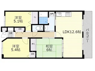 ルミエール多田【3階】の間取り