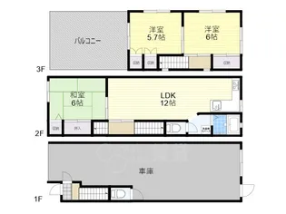 大阪府大阪市東淀川区西淡路4丁目【一戸建】の間取り