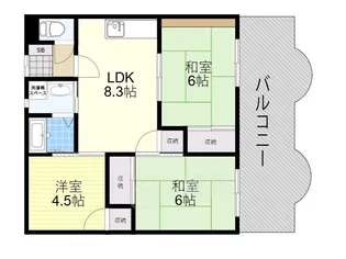 ハイツ香花園【3階】の間取り