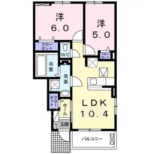 デュオ春日【1階】の間取り