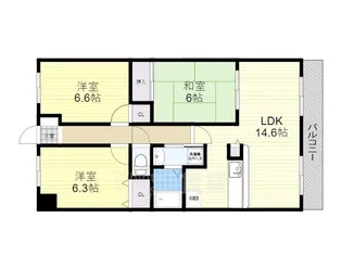 ボヌール千里中央弐番館【2階】の間取り