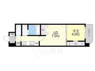 大阪府大阪市淀川区三国本町2丁目【マンション】の間取り