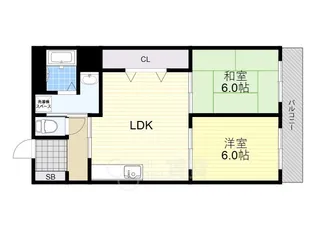 大阪府茨木市双葉町【マンション】の間取り
