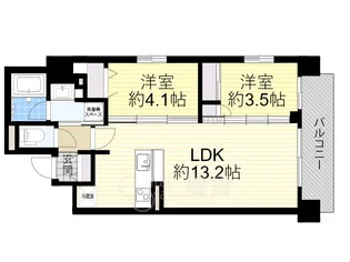 プレサンスレイズ新梅田【4階】の間取り