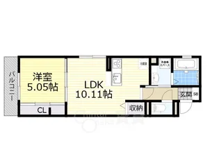 ピアレス綾羽【1階】の間取り