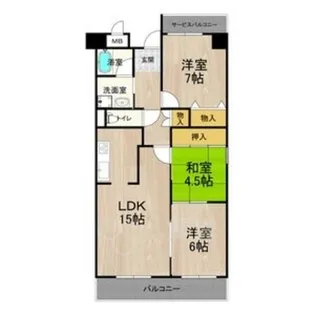 グランデパイース【4階】の間取り