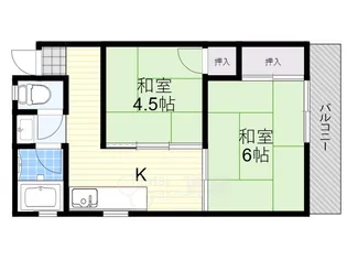 第2住吉苑【3階】の間取り