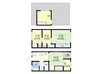 大阪府大阪市福島区大開1丁目【一戸建】の間取り