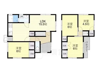 兵庫県川西市東畦野山手1丁目【一戸建】の間取り