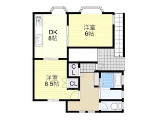 フラット塚本【2階】の間取り