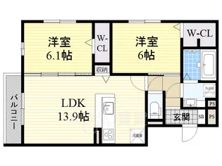 セジュール ド ソレイユ【3階】の間取り