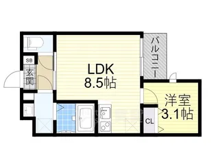 アヴェニール蛍池南町【1階】の間取り
