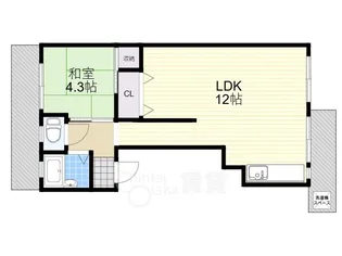 眞鍋マンション【3階】の間取り