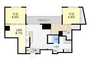 2LDKの間取り画像