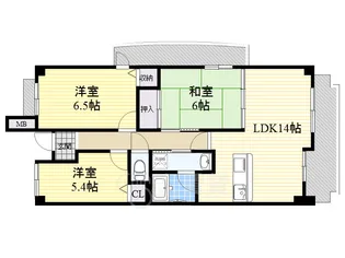 大阪府吹田市春日3丁目【マンション】の間取り